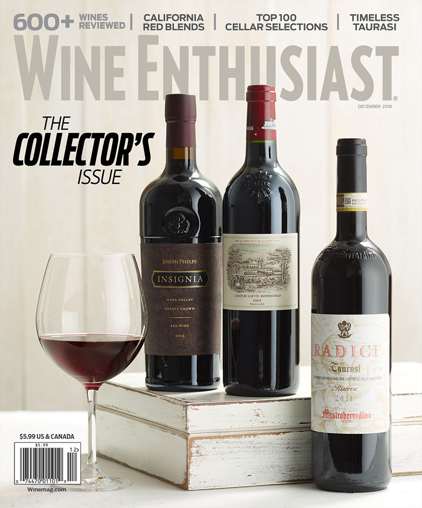 Commercial studio product photography in Westchester, New York for cover of wine enthusiast magazine
